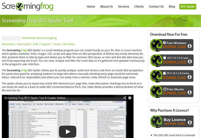 ScreamingFrog 25 Great Free SEO Tools for On Page Optimization