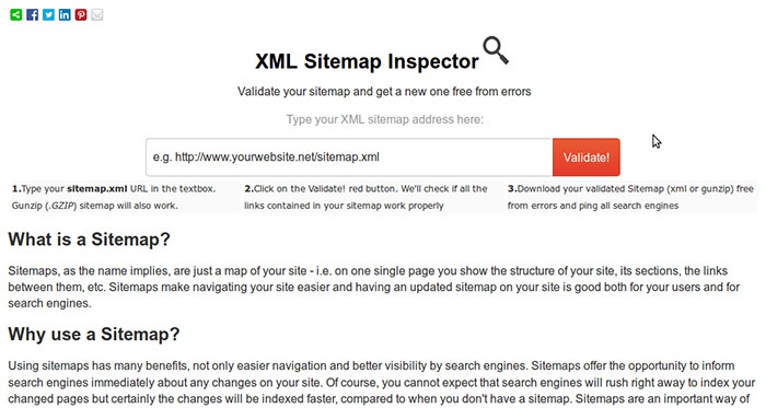 XML Sitemap Inspector 25 Great Free SEO Tools for On Page Optimization