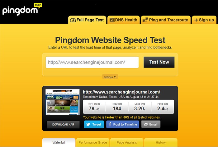 pingdom 25 Great Free SEO Tools for On Page Optimization