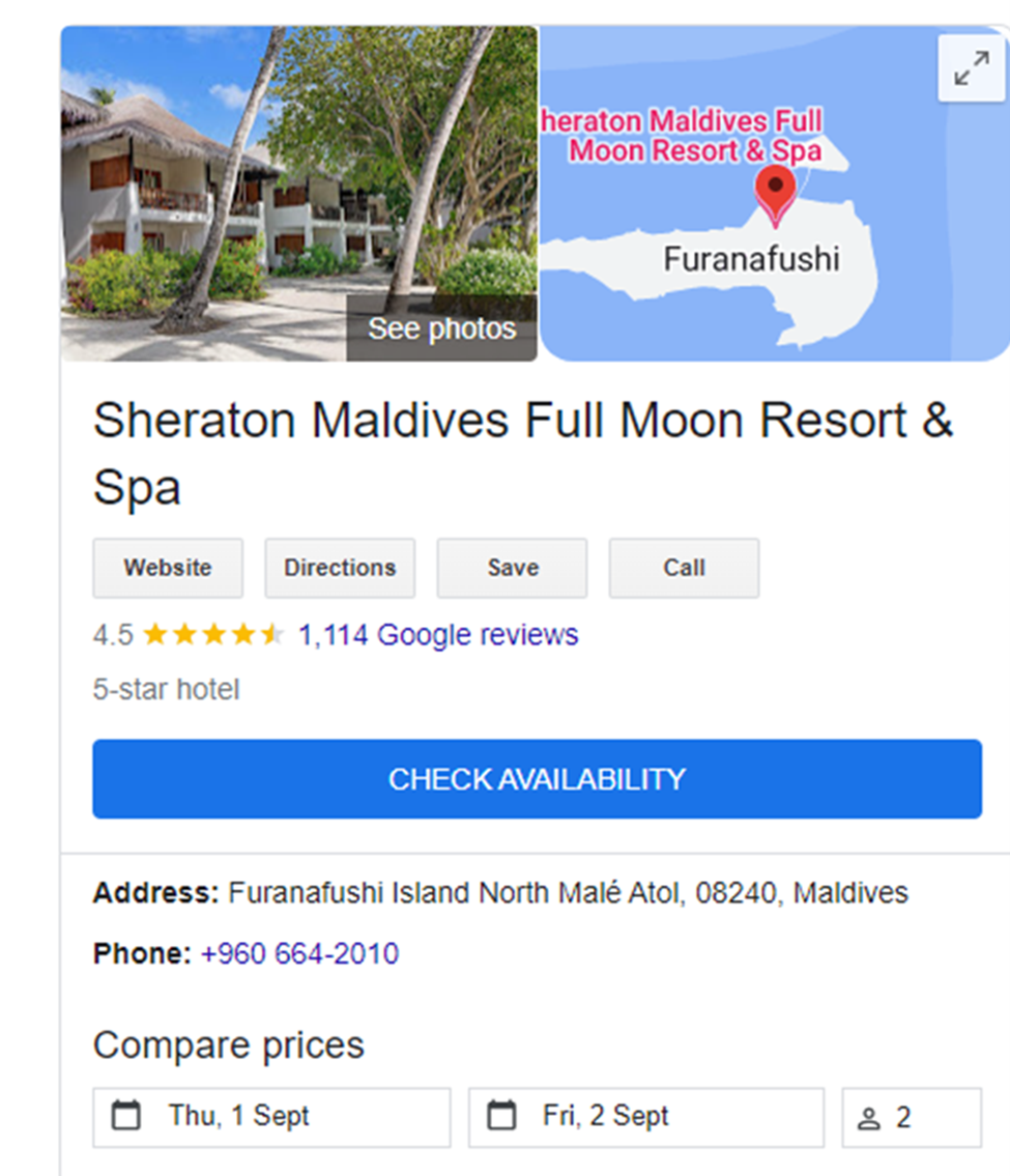 Sheraton Maldives Full Moon Resort & Spa котировка в фунтах стерлингов