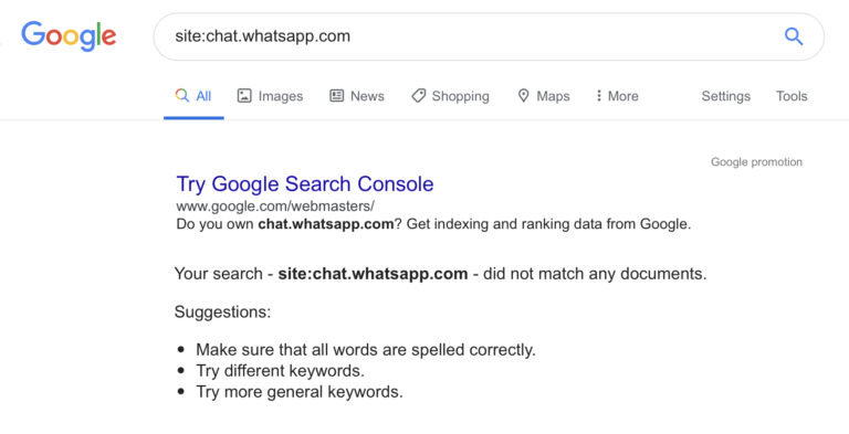 Google and other search engines have found index links to private WhatsApp groups