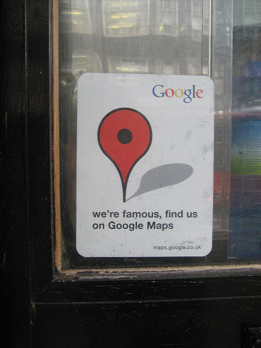Google Maps Stickers in Business Windows