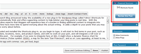Yahoo Launches Shortcuts Plugin For WordPress Blogs : Very Cool!