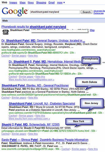 Google Local Search Flaw : State Abbreviations &#038; Misleading Results