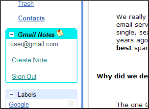 Gmail notes