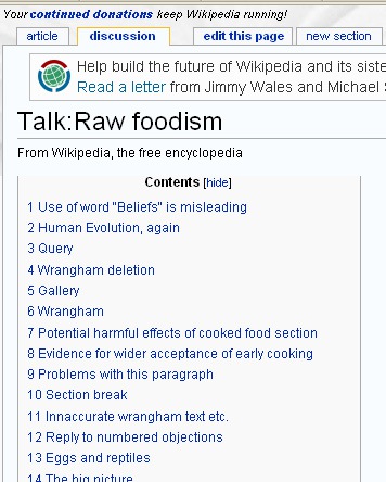 Wikipedia discussions