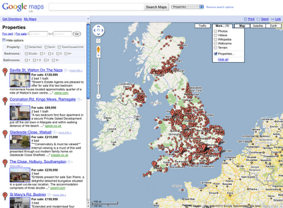 Google Maps in UK Gets &#8220;Properties&#8221;