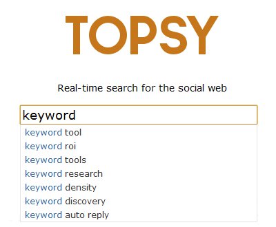 Topsy Keyword Suggest