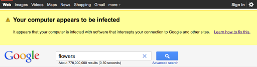 Google Malware Notification