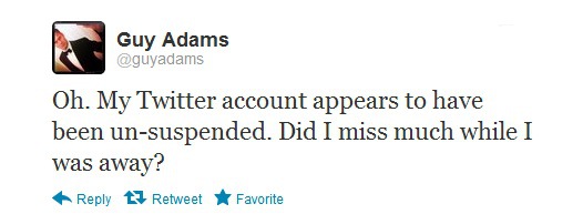 guy adams twitter restored