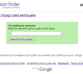 Google Person Finder Helps Trace 2012 Miyagi Coast Earthquake Victims