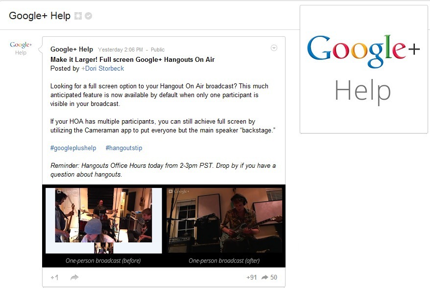Google+ Help Post