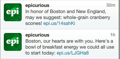 Epicurious Distasteful Boston Marathon Tweets