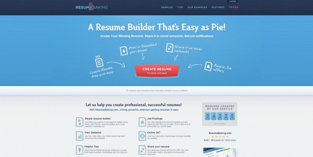 Resume Baking Homepage
