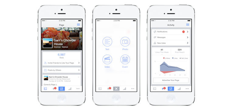 Facebook pages manager app Online Boutique Center