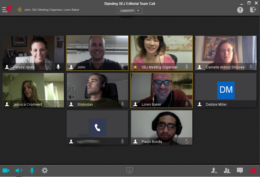 SEj team meeting screenshot