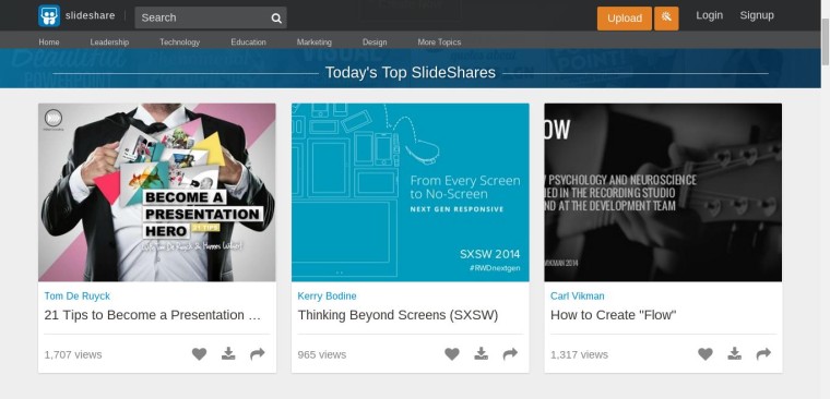 Upload, Share, and Discover Content on SlideShare