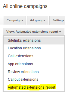 Automated Extensions Report