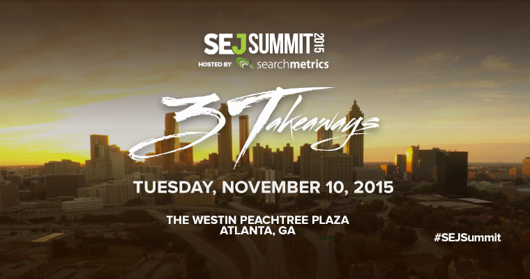 Save the Date for #SEJSummit Atlanta: November 10, 2015
