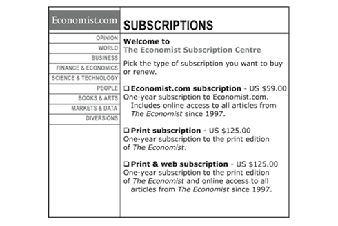The Economist subscription