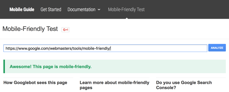 Mobile Friendly Test Website Screenshot