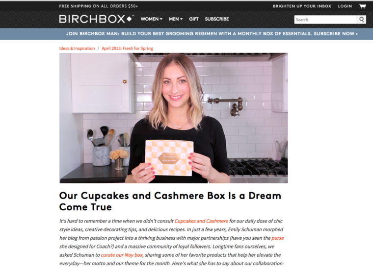 Birchbox and Cupcakes and Cashmere Collaboration