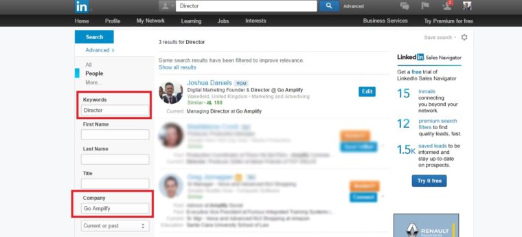 LinkedIn Advanced Search