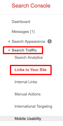 Links to your site in search console