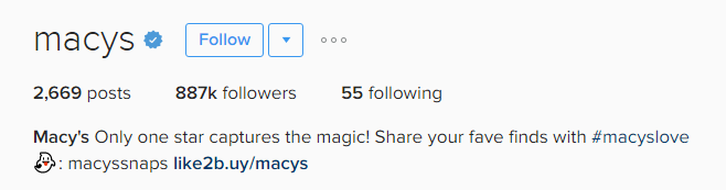 Macys Instagram Screenshot