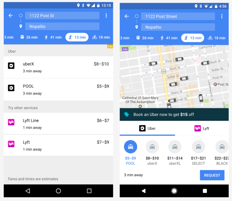 Book an Uber Ride Directly in Google Maps on iOS and Android