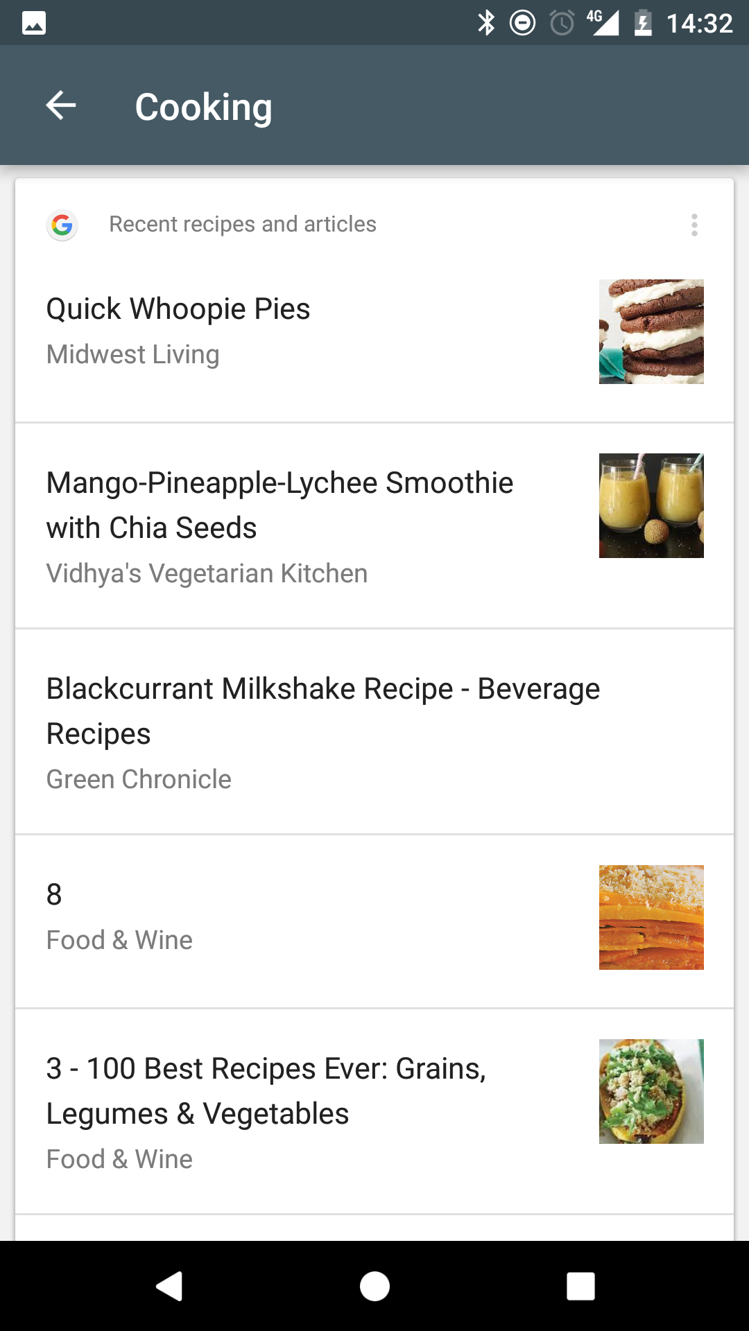 New Google Cooking Cards Spotted in Google Now