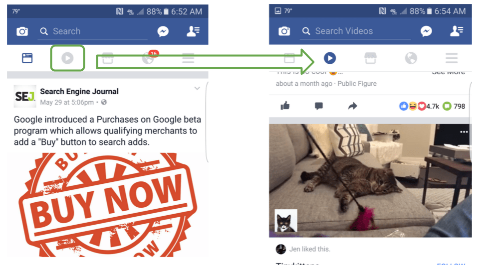 Facebook Video Feed in Mobile
