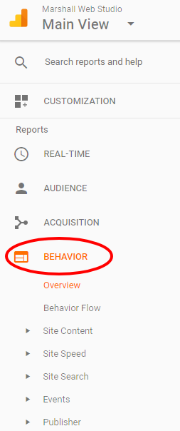 Google Analytics Behavior Reports