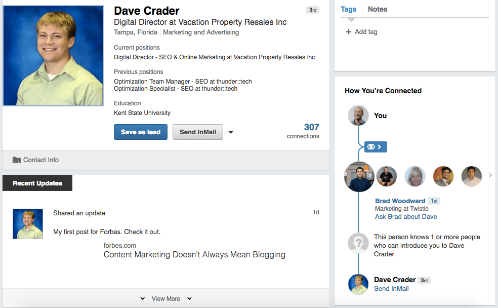 Dave Crader Sales Navigator