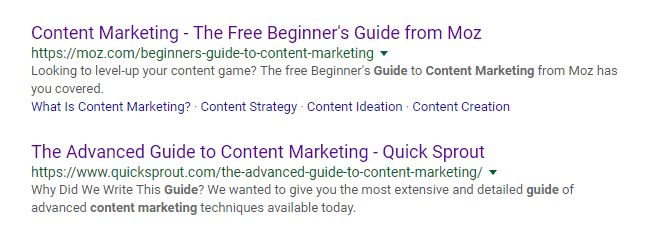 content marketing guide search