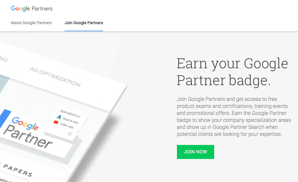 Join Google Partners Page