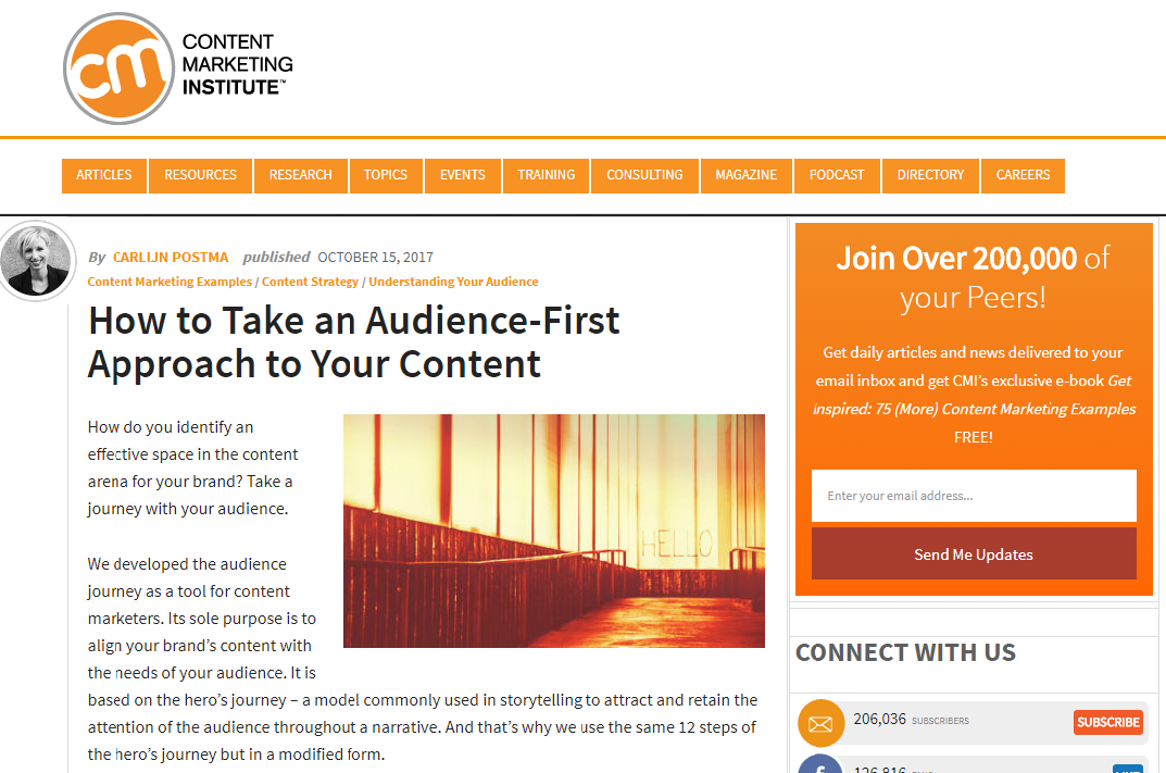 CMI Article - How to Take an Audience-First Approach to Your Content