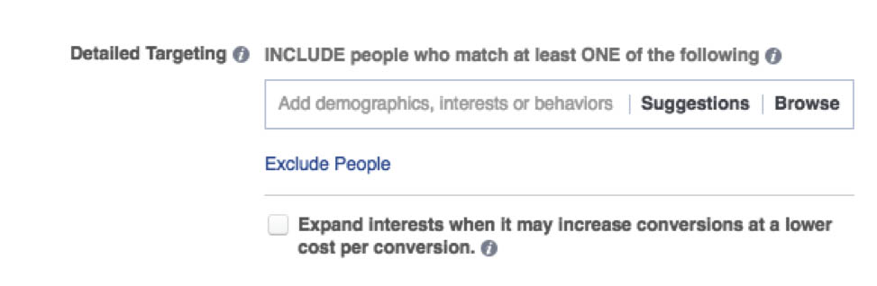 Facebook ads expanded reach option
