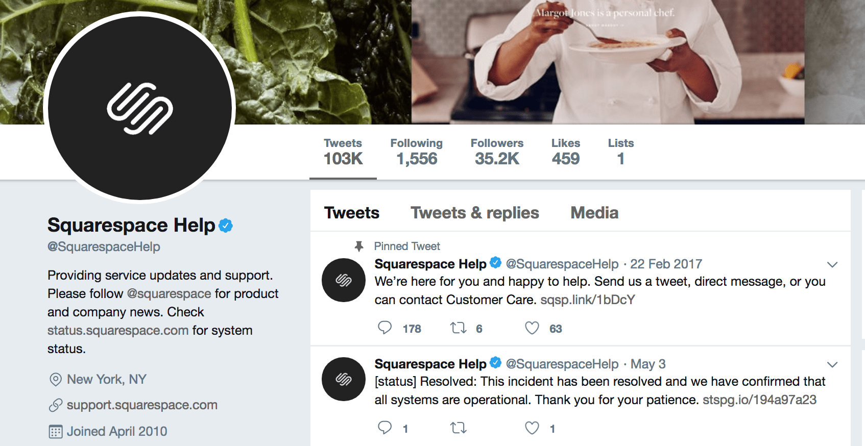 squarespace customer support twitter