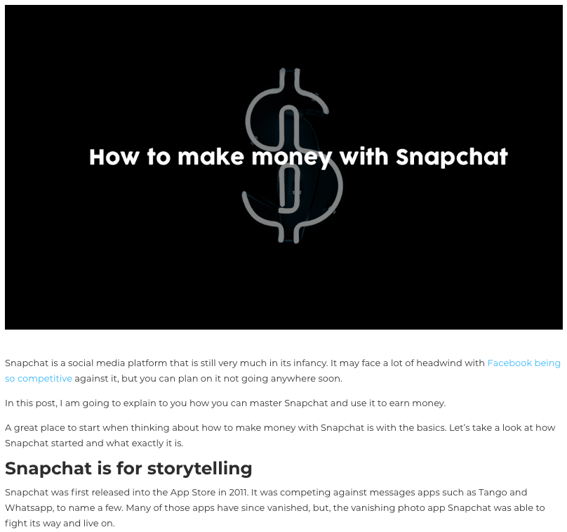 Make money with Snapchat