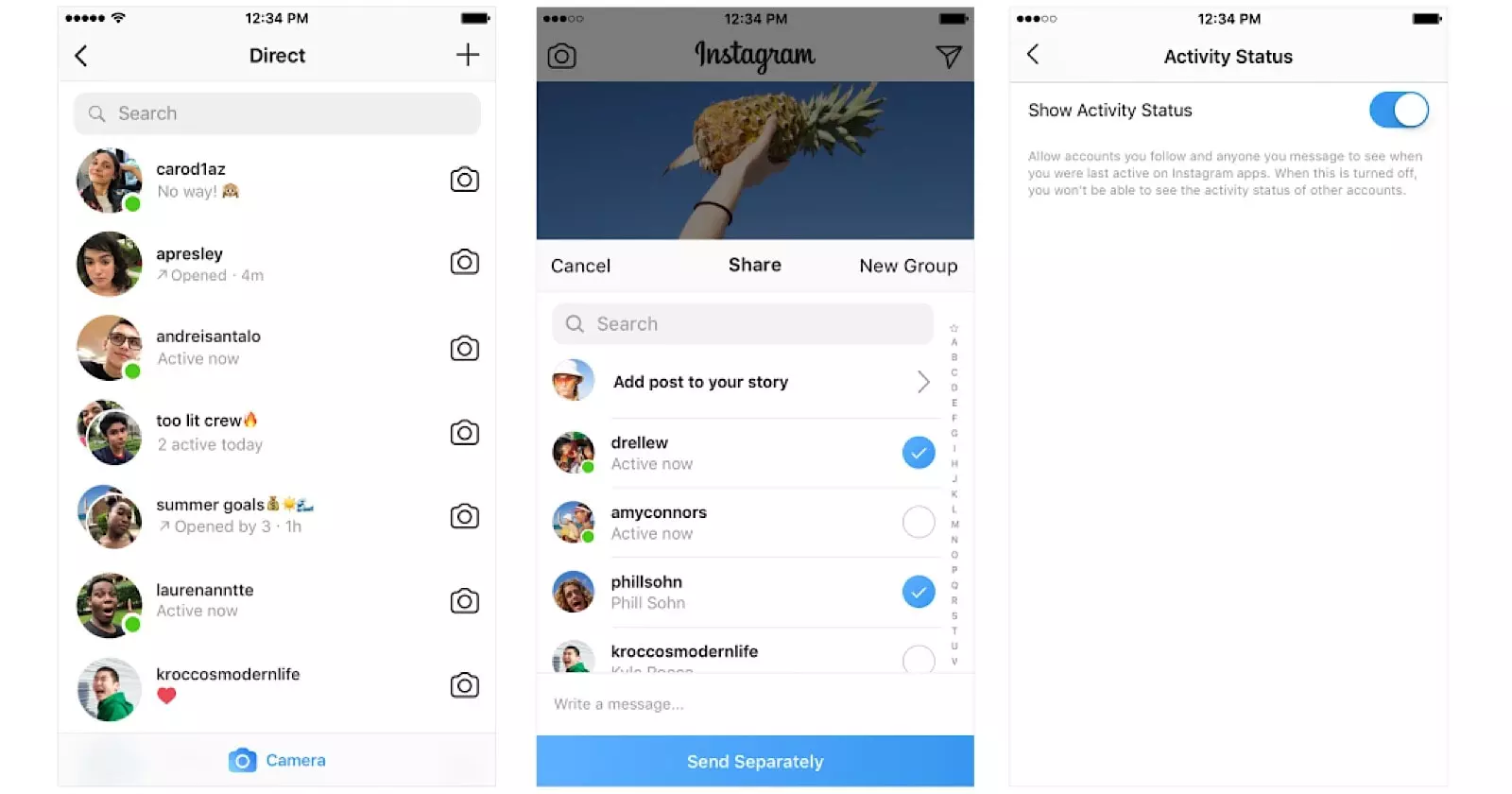 Instagram Shows Users When Friends Are Online
