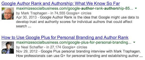 Google Authorship example