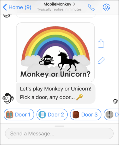 play-unicorn-game-mobile-chatbot