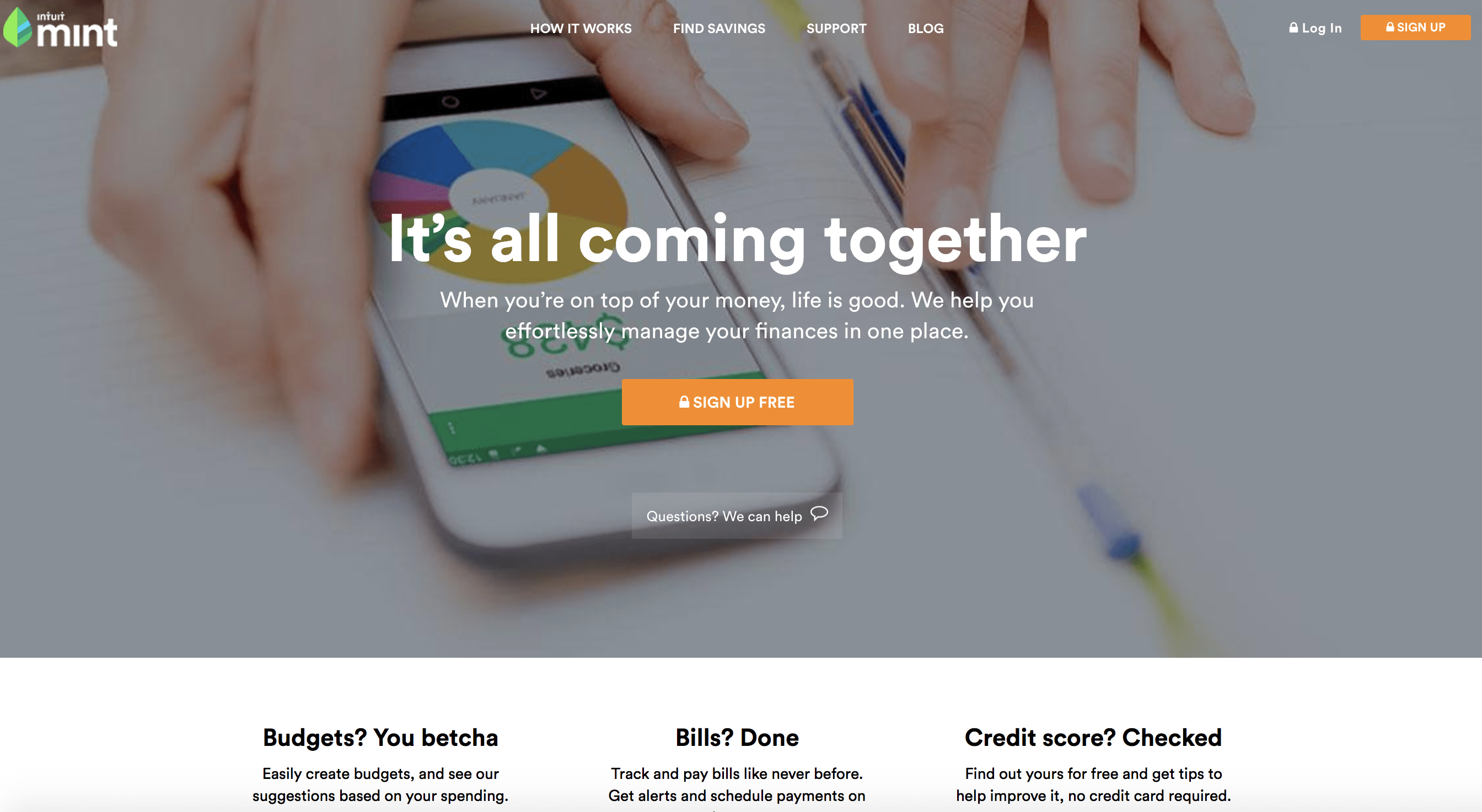 Mint desktop site