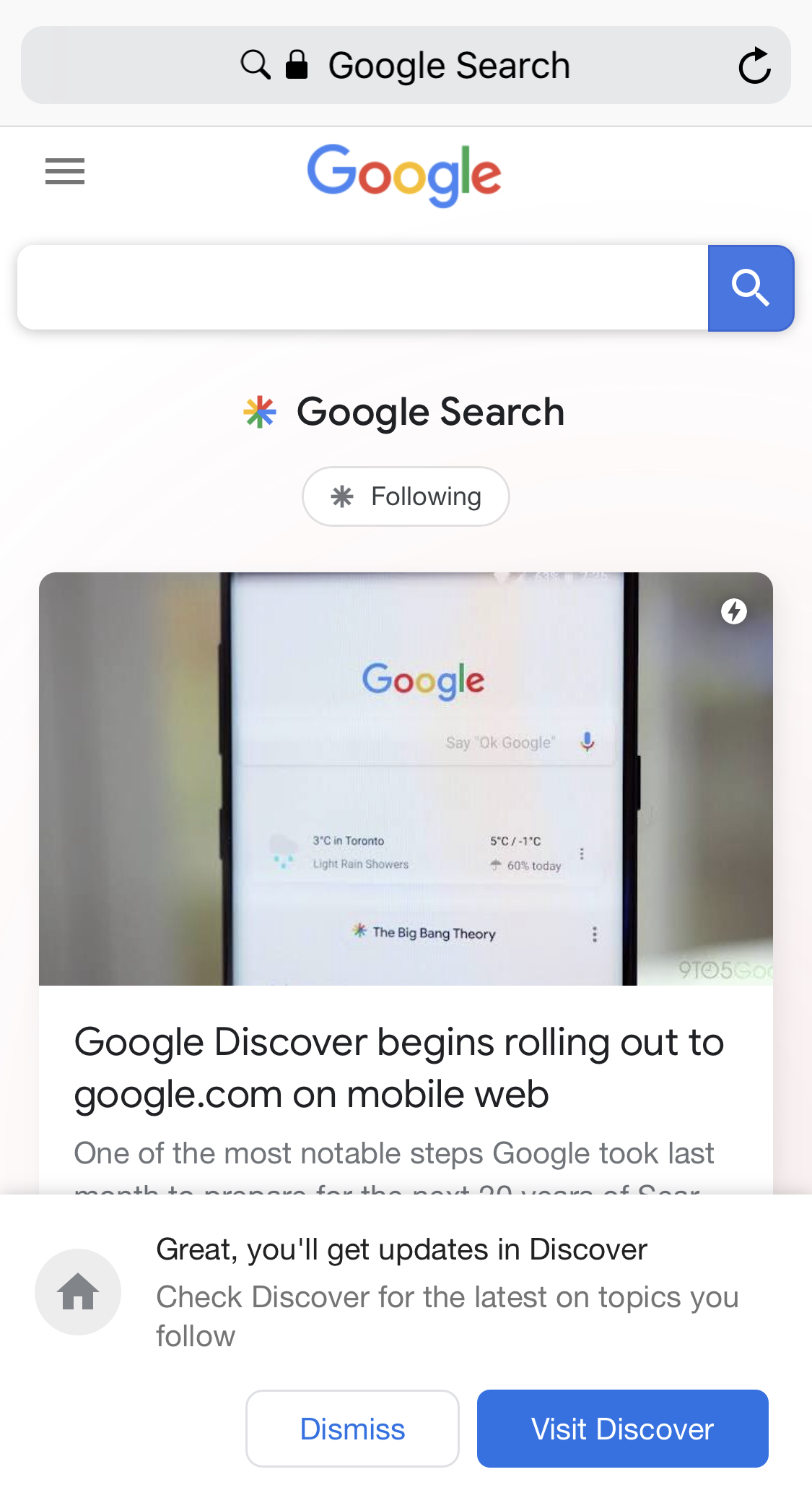 Google&#8217;s Homepage on Mobile Receives a Major Redesign