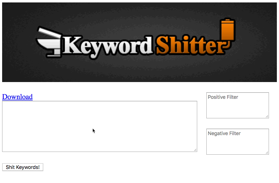 Keyword Shitter - keyword research tool screenshot