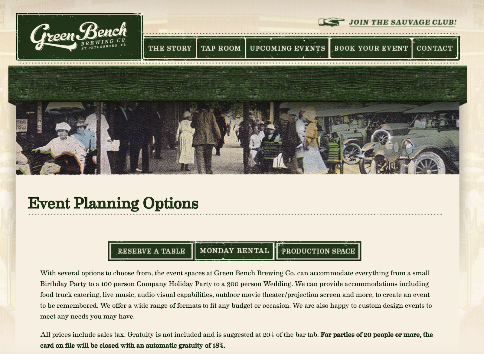 Green Bench Brewery Planification d'événements
