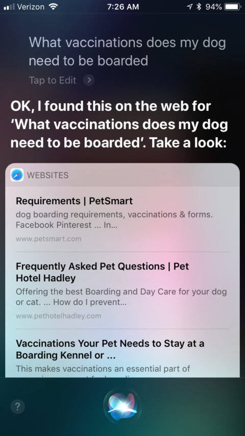 Pet Hotel Hadley FAQ Pages - Siri