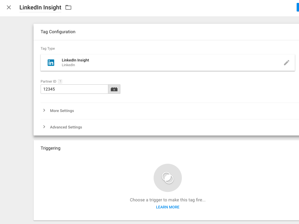 LinkedIn Insight Tag in Google Tag Manager
