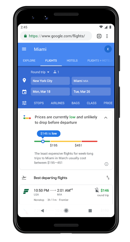 Mises à jour Google Recherches sur les voyages pour aider les utilisateurs à trouver des options économiques